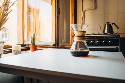 coffee carafe on a table