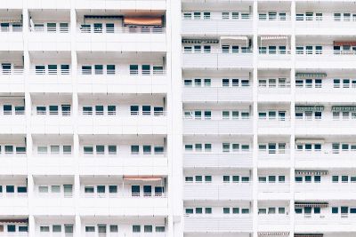 white apartment blocks