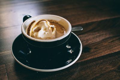 coffee cup on wooden table