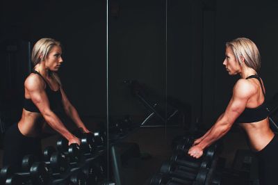 weightlifter in a mirror