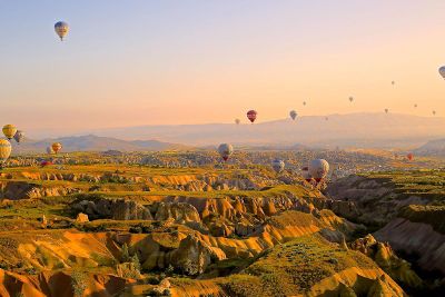 air balloons in sky