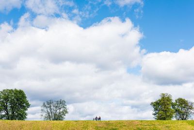 friends sitting on bench