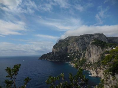 clouds on a cliff