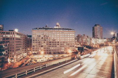 evening city road