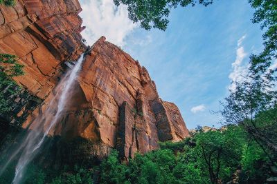 waterfall from a cliff