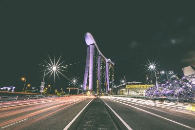 timelapse of city at night