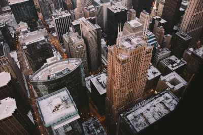 urban city shown from above