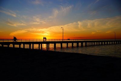 walk at sunset