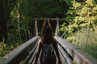 person on a bridge