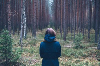 woman in the woods