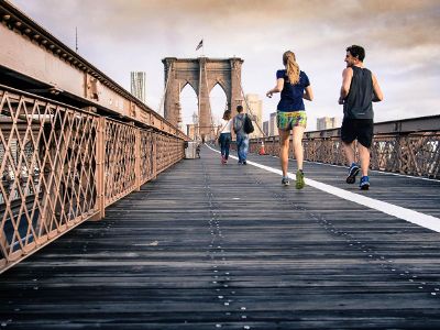 running on the bridge