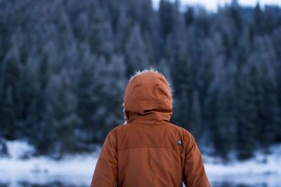 a lonely person in winter