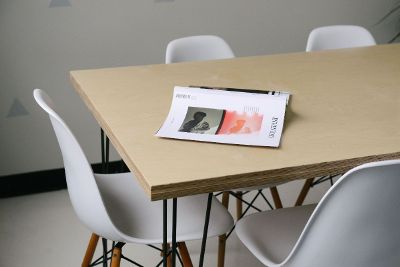 book on a minimalist desk