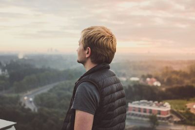 man standing alone