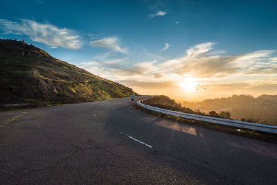 a run on winding road