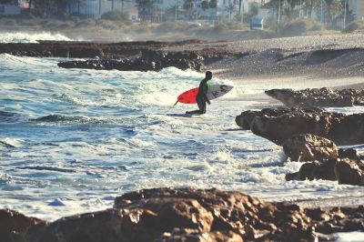 man with surfboard