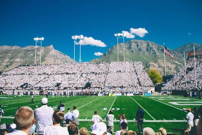 crowd watching football game