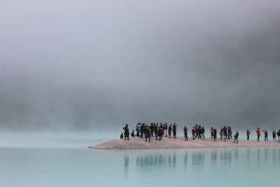 group of people on sea shore