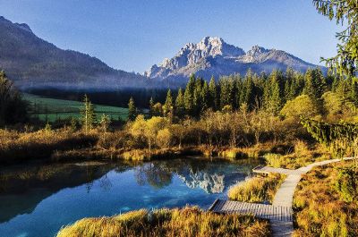 mountain landscape with lake