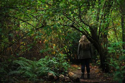 woman in the forest