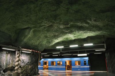 subway in a beautiful cave