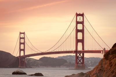 golden gate bridge at sunrise