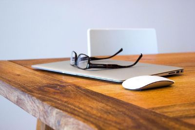 laptop on top of table