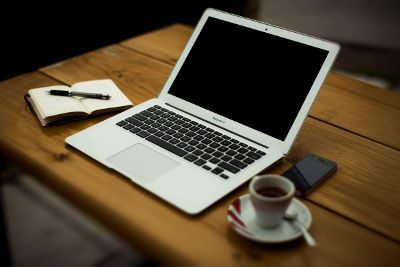 laptop on the desk