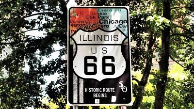 illinois us route 66 historic sign