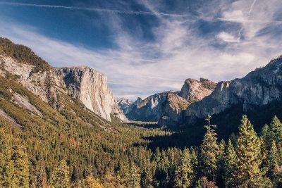 rocky cliffs form a valley