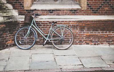 bicycle against a brick wall