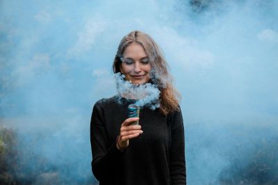 woman cleansing her soul with herbs