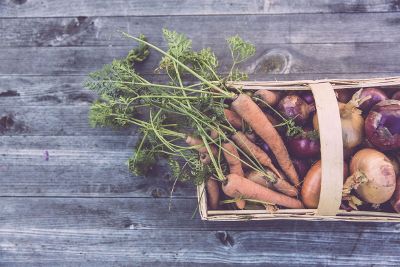 farm vegetables in a basket