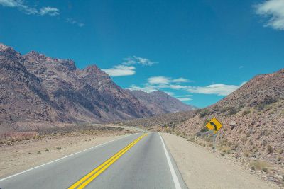 winding road between mountains