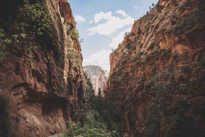 mountain chasm from below