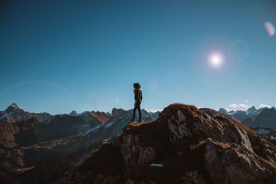 girl on mountaintop