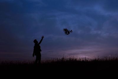 person in a field