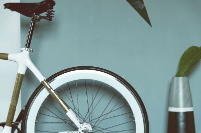 bicycle against a wall