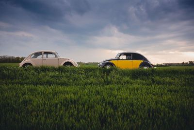 two cars front of each other