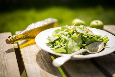 plate full of green leaves