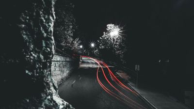 car driving at night fast forward