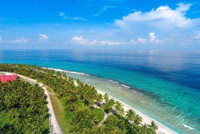 aerial view of beautiful blue ocean