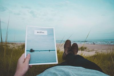 reading at the beach