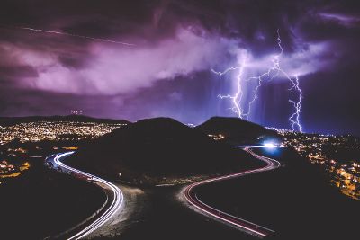 thunderstorm caught in photo