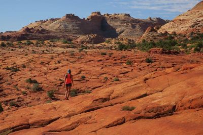 hiking in the desert