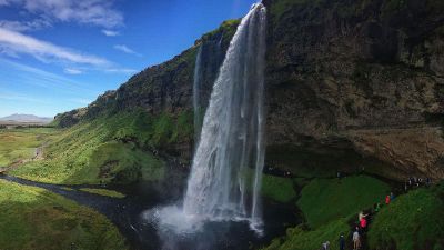 waterfall off cliff