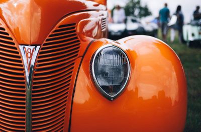 classic orange car