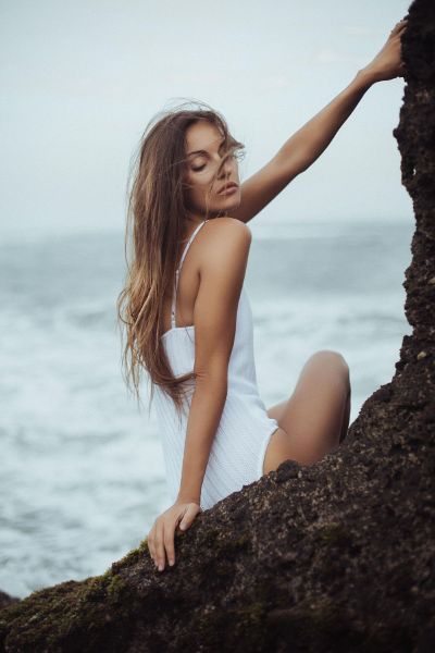 woman at beach