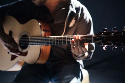 man playing the guitar