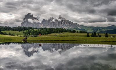 mountains with angry sky